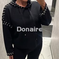 Jersey negro capucha y tachas BSB - Imagen 2