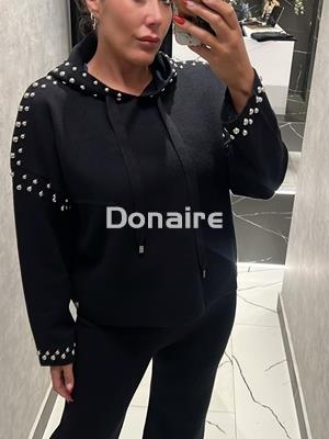 Jersey negro capucha y tachas BSB - Imagen 2