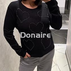 Jersey negro corazones strass Lolita - Imagen 1