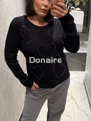 Jersey negro corazones strass Lolita - Imagen 1