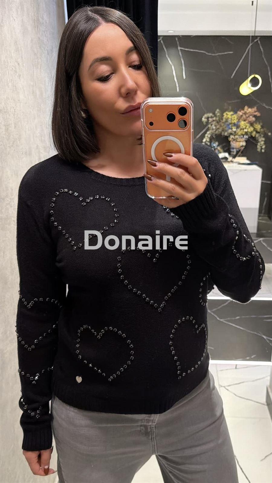 Jersey negro corazones strass Lolita - Imagen 2