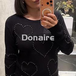 Jersey negro corazones strass Lolita - Imagen 2