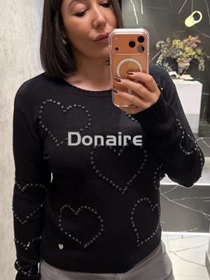 Jersey negro corazones strass Lolita - Imagen 2