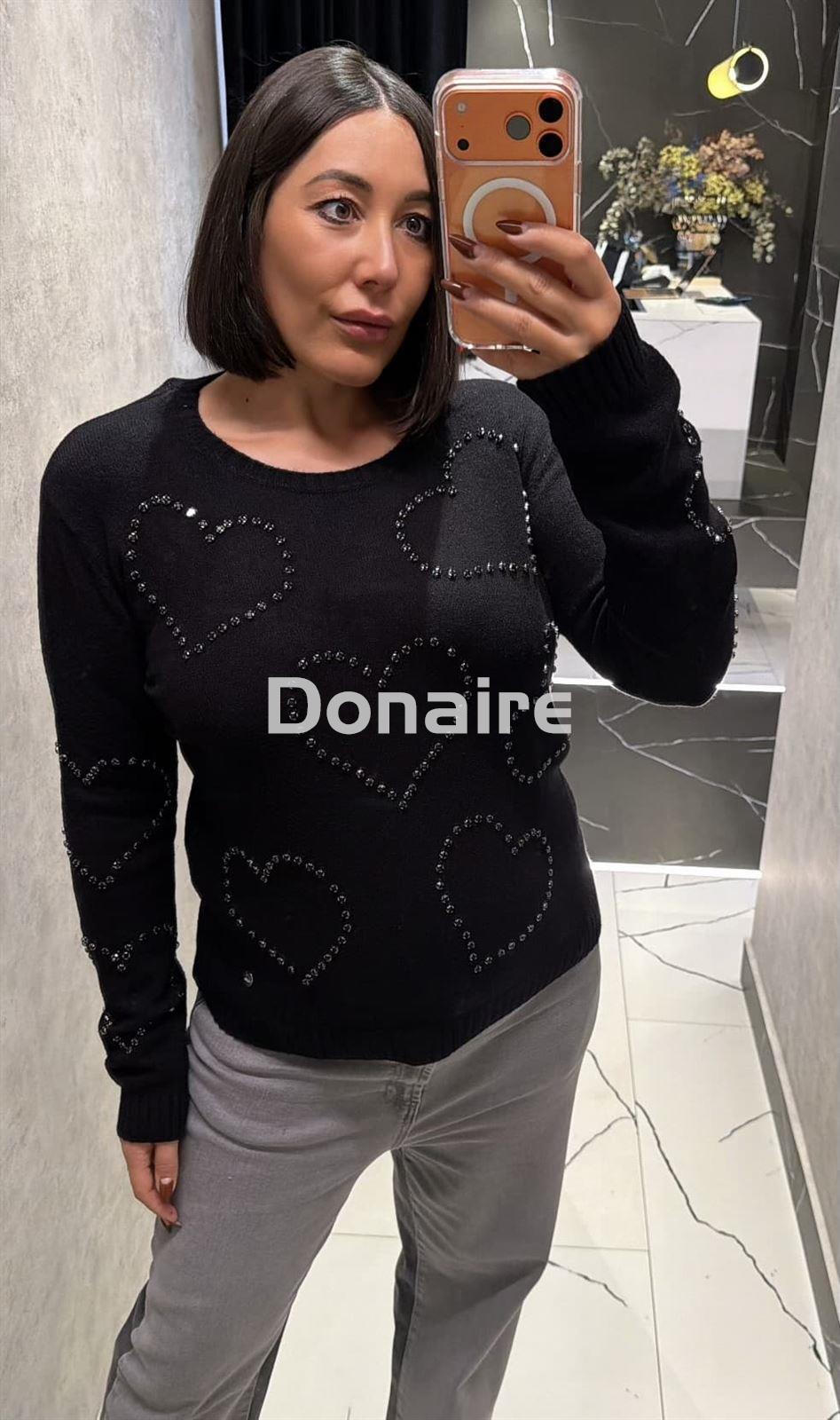 Jersey negro corazones strass Lolita - Imagen 3