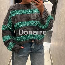 Jersey rayas gris y lentejuelas Dixie - Imagen 2