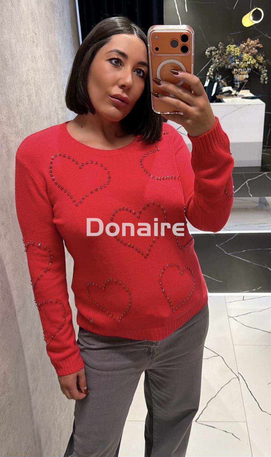 Jersey rojo corazones strass Lolita - Imagen 1
