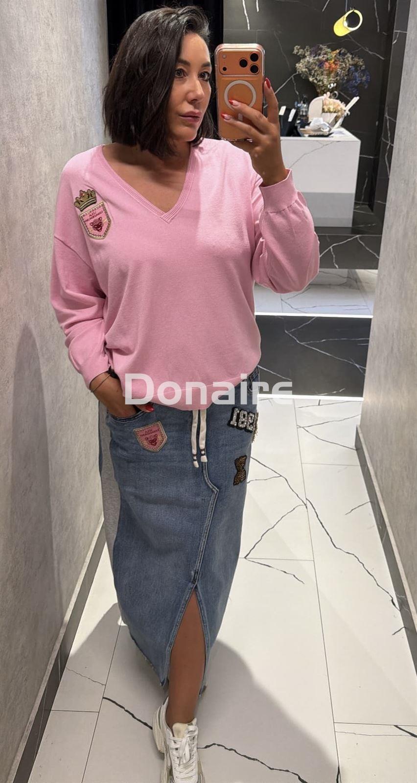 Jersey rosa con parches Lola Casademunt - Imagen 1