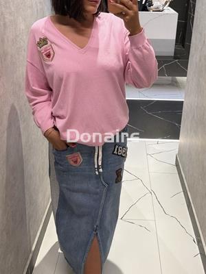 Jersey rosa con parches Lola Casademunt - Imagen 1