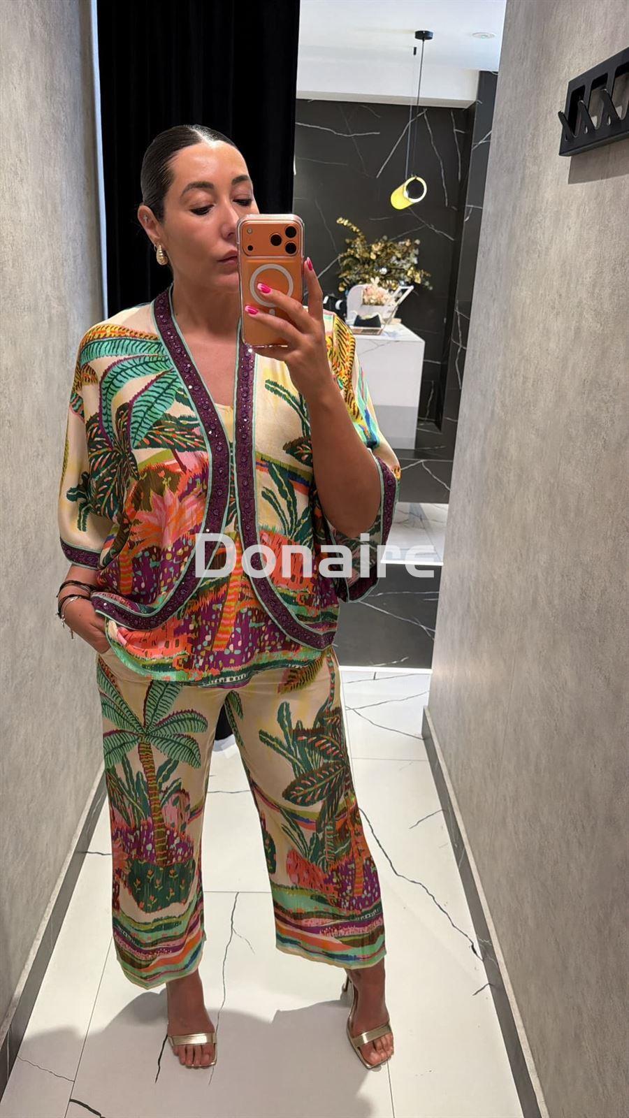 Kimono estampado palmeras multicolor Lola Casademunt - Imagen 1