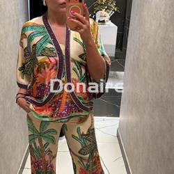 Kimono estampado palmeras multicolor Lola Casademunt - Imagen 1