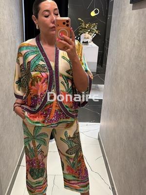 Kimono estampado palmeras multicolor Lola Casademunt - Imagen 1