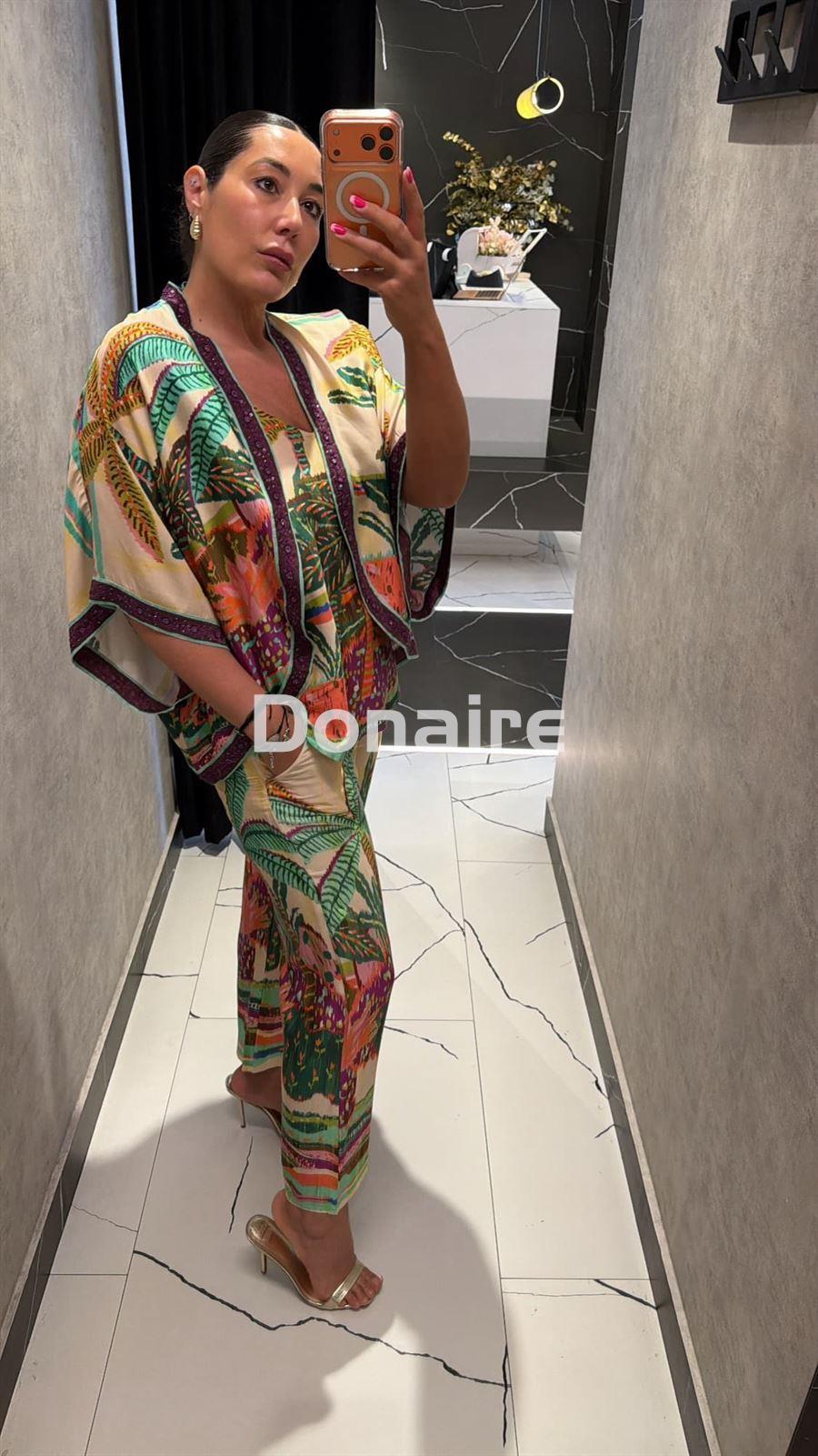 Kimono estampado palmeras multicolor Lola Casademunt - Imagen 2