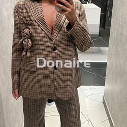 Maxi blazer cuadros y osito Dixie - Imagen 1