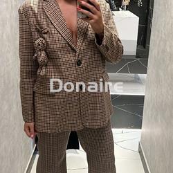 Maxi blazer cuadros y osito Dixie - Imagen 2