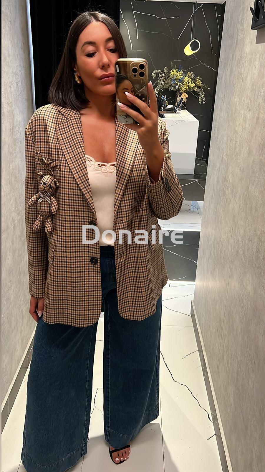 Maxi blazer cuadros y osito Dixie - Imagen 4