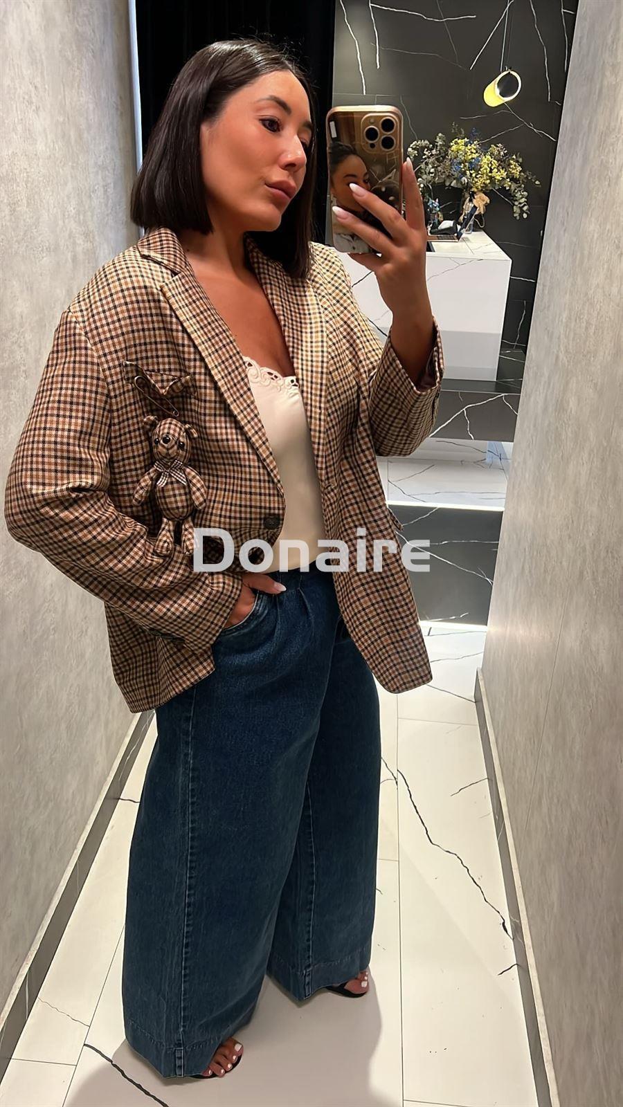 Maxi blazer cuadros y osito Dixie - Imagen 5
