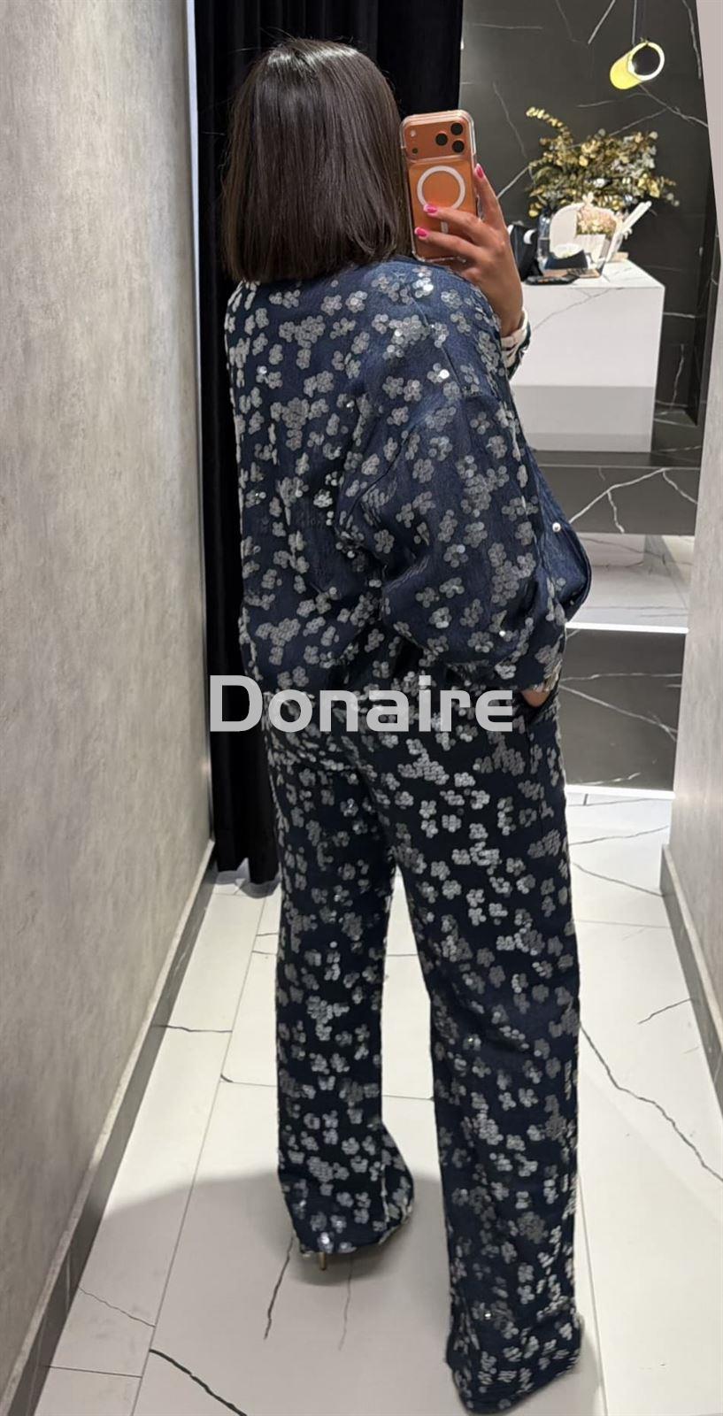 Maxi bomber vaquera con lentejuelas Dixie - Imagen 3