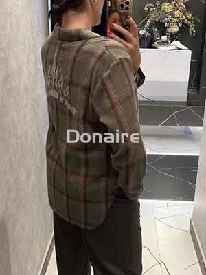 Maxi camisa cuadros y strass BSB - Imagen 2