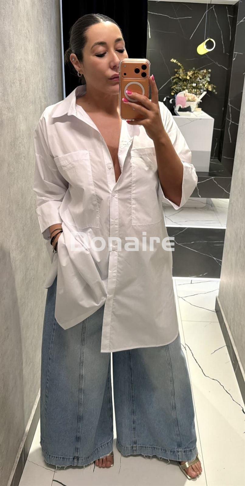 Maxi camisa o vestido camisero blanco WNT - Imagen 1