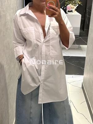 Maxi camisa o vestido camisero blanco WNT - Imagen 1