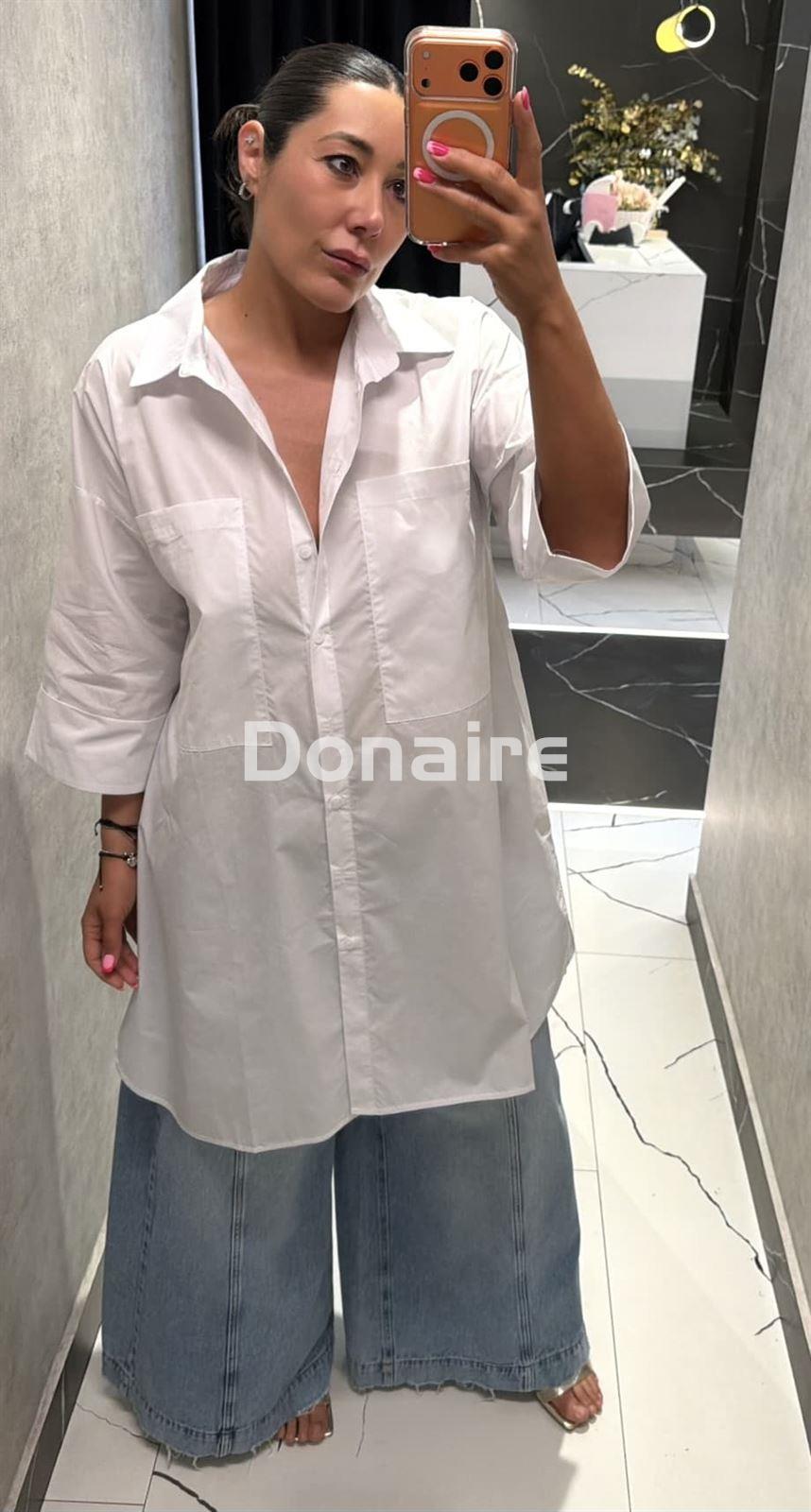 Maxi camisa o vestido camisero blanco WNT - Imagen 3