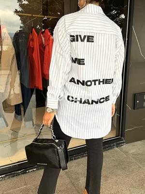 Maxi camisa rayas mensaje Phard - Imagen 1