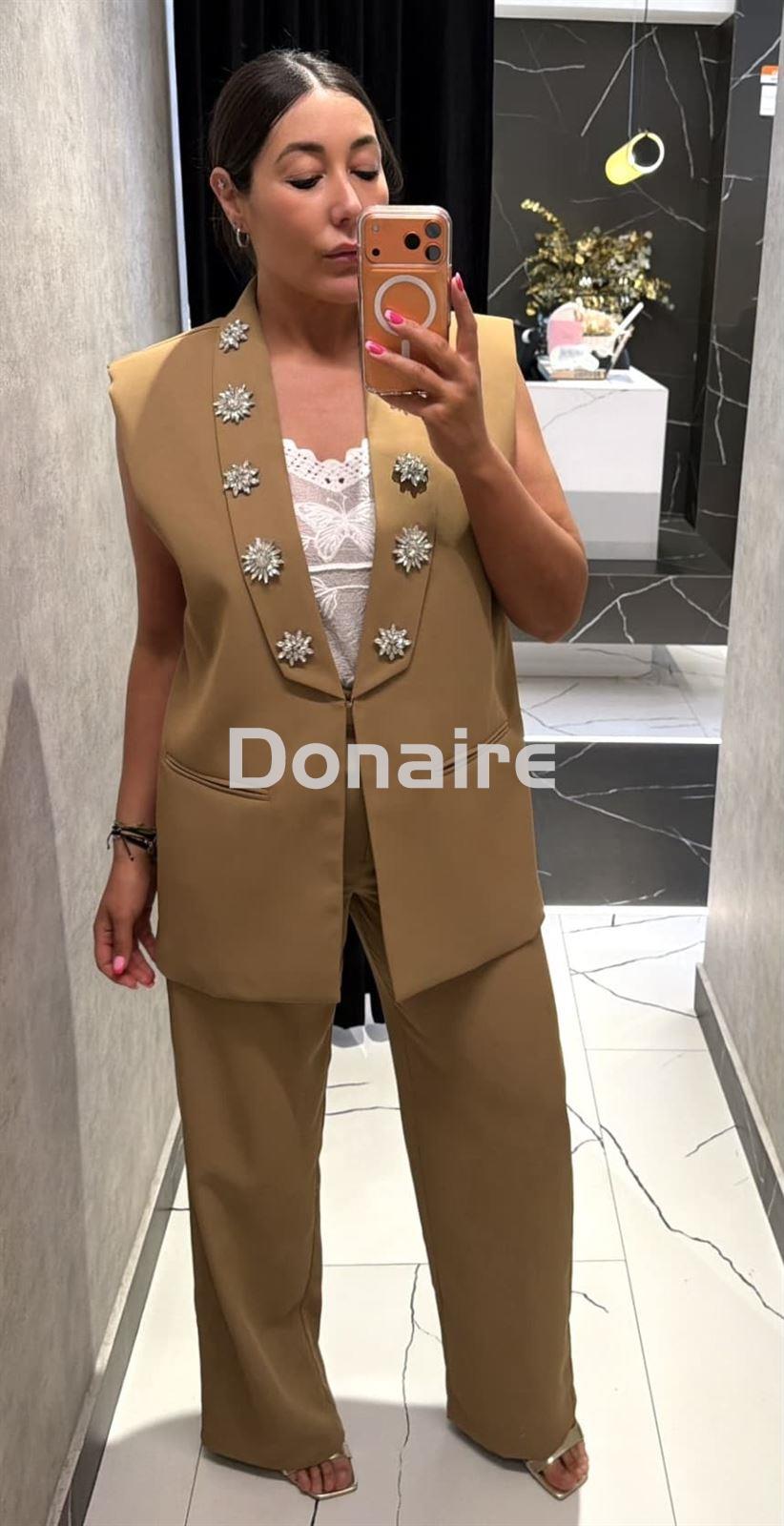 Maxi chaleco joya camel Koralline - Imagen 1