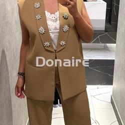 Maxi chaleco joya camel Koralline - Imagen 1