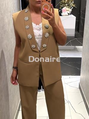 Maxi chaleco joya camel Koralline - Imagen 1