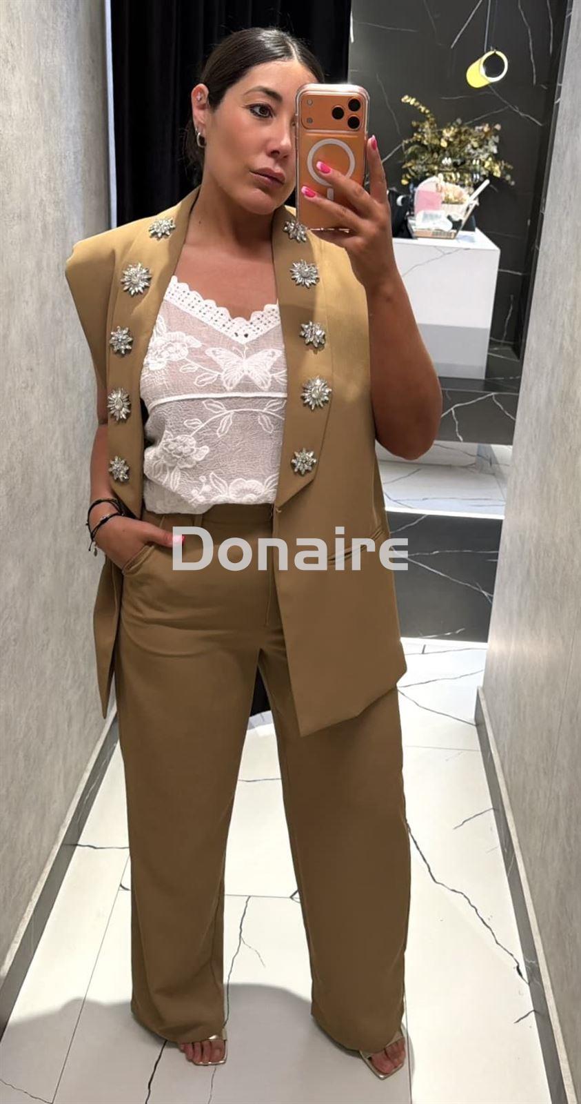 Maxi chaleco joya camel Koralline - Imagen 2
