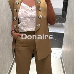 Maxi chaleco joya camel Koralline - Imagen 2