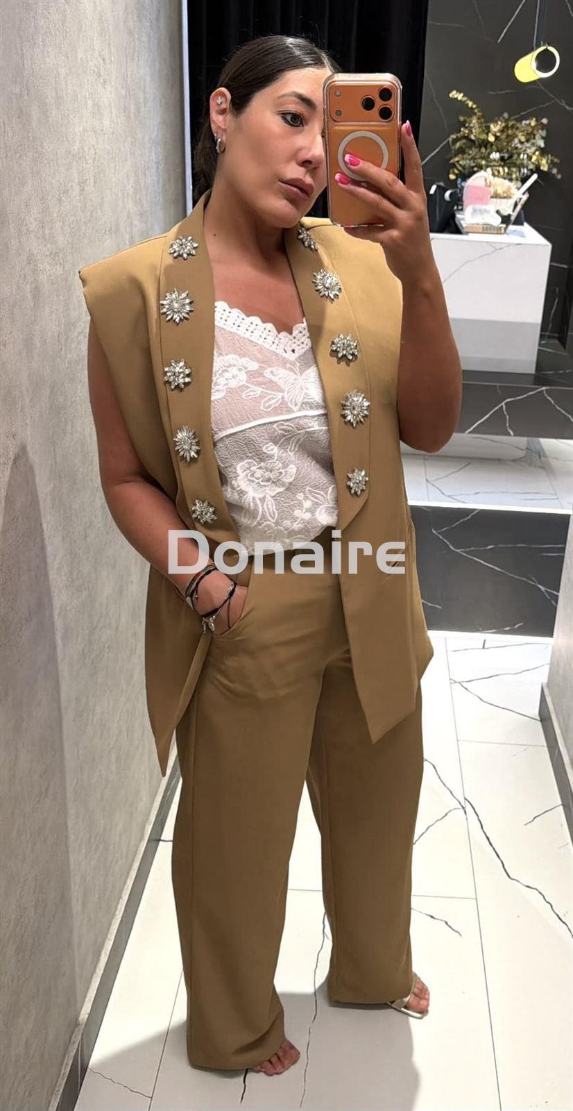 Maxi chaleco joya camel Koralline - Imagen 3