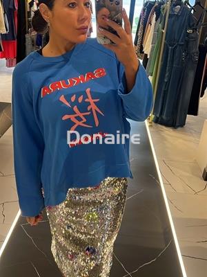 Maxi sudadera azul Dixie - Imagen 1