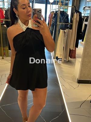 Mini vestido negro cuello camisa Phard - Imagen 1