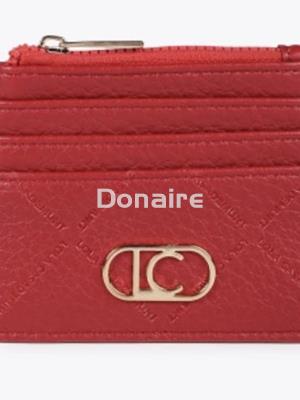 Monedero tarjetero rojo monograma rombos Lola Casademunt - Imagen 1