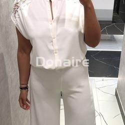 Pantalón blanco tejido fluído Goa Goa - Imagen 2