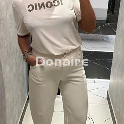 Pantalón crudo tejido combinado Koralline - Imagen 1