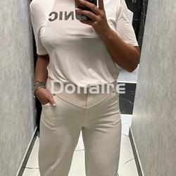 Pantalón crudo tejido combinado Koralline - Imagen 2