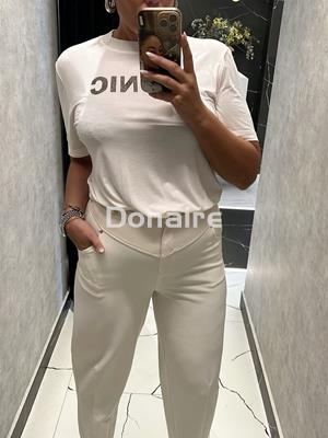 Pantalón crudo tejido combinado Koralline - Imagen 2