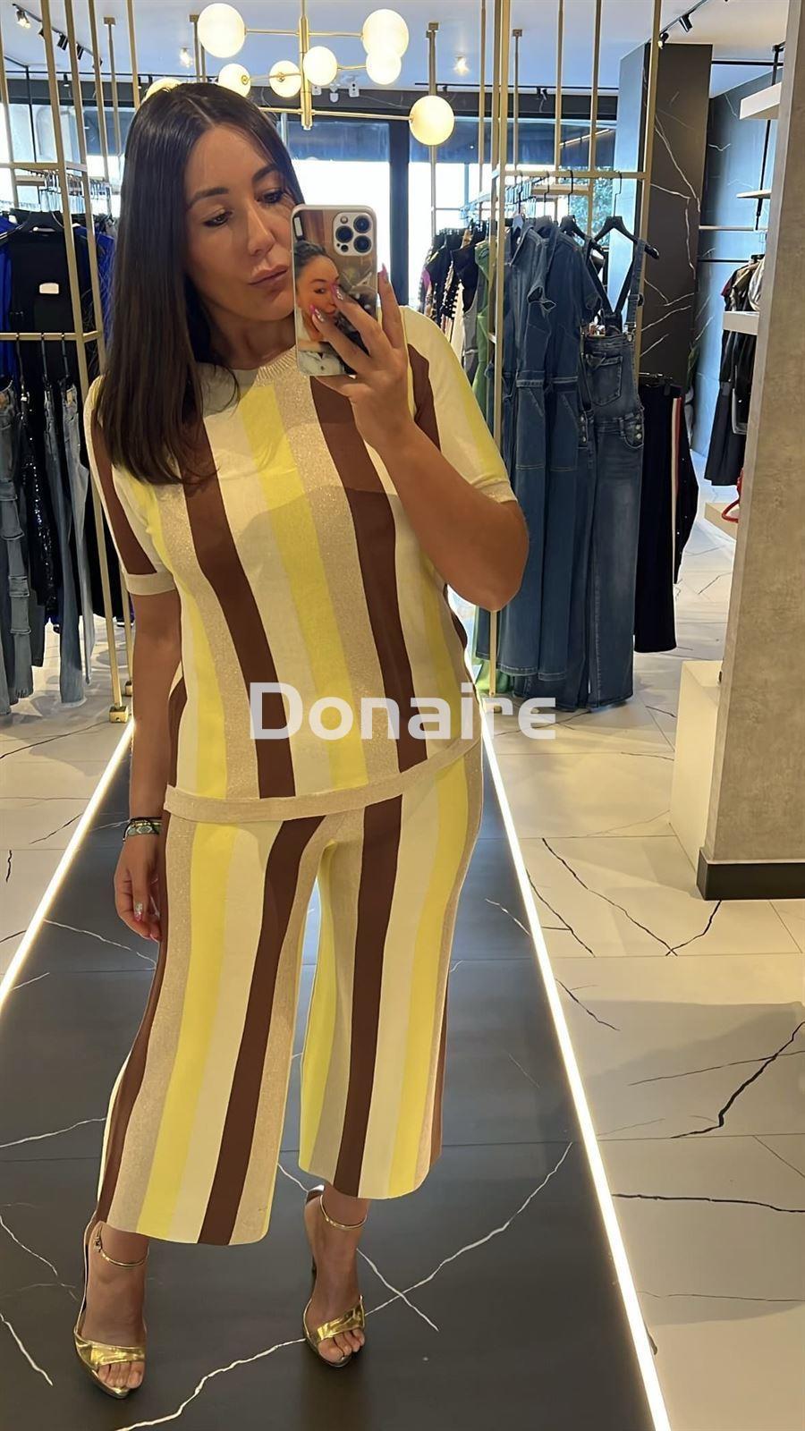 Pantalón culotte rayas de punto de lurex WNT - Imagen 1