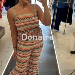 Pantalón de punto estilo zigzag acampanado NKN - Imagen 1