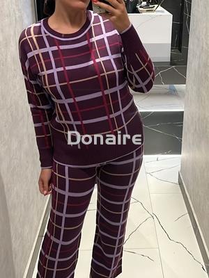 Pantalón de punto morado de cuadros WNT - Imagen 1