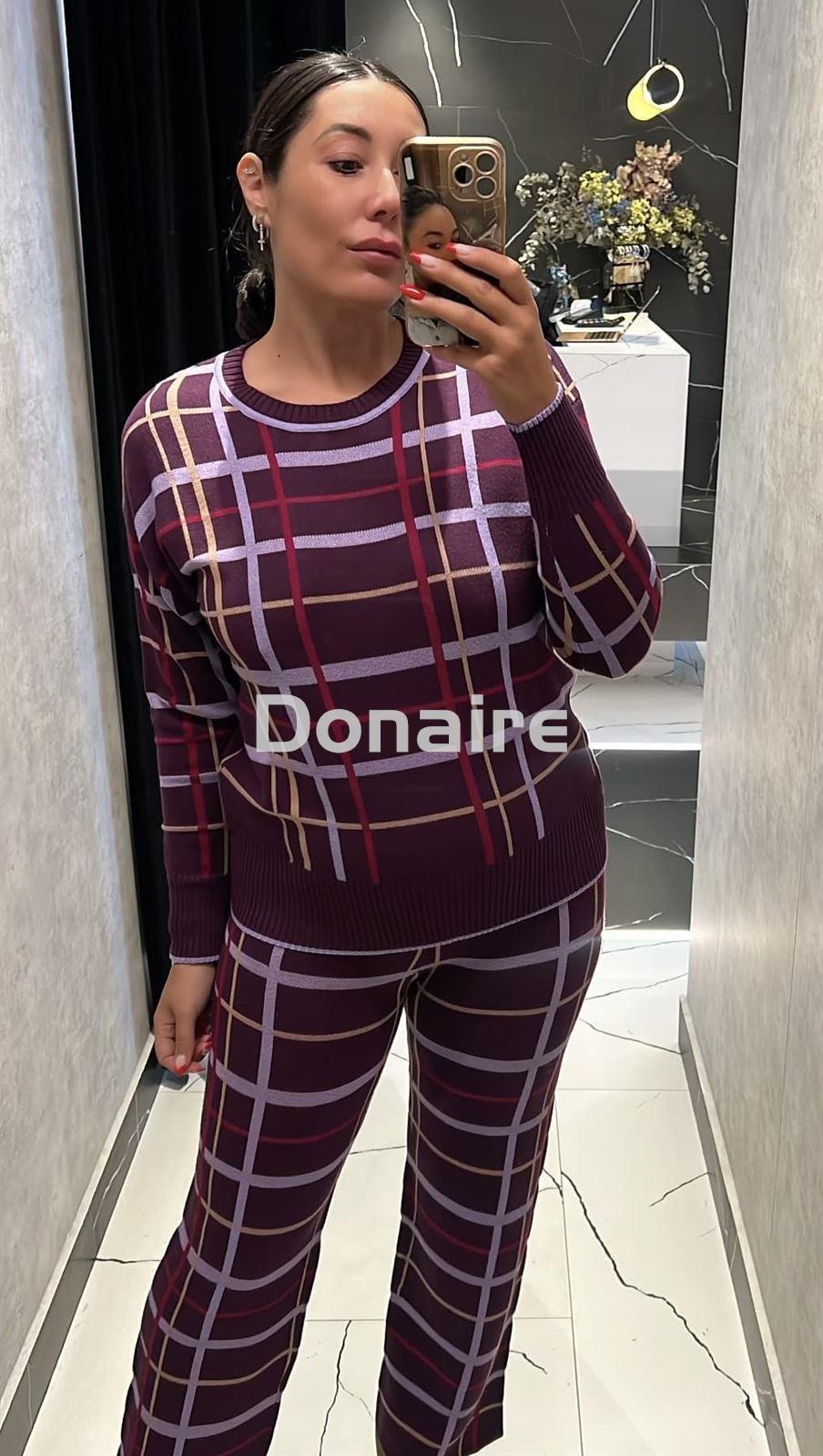 Pantalón de punto morado de cuadros WNT - Imagen 2