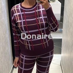 Pantalón de punto morado de cuadros WNT - Imagen 2