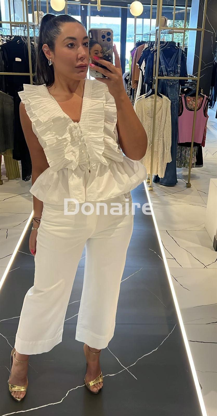 Pantalón denim blanco estilo culotte Lola Casademunt - Imagen 1