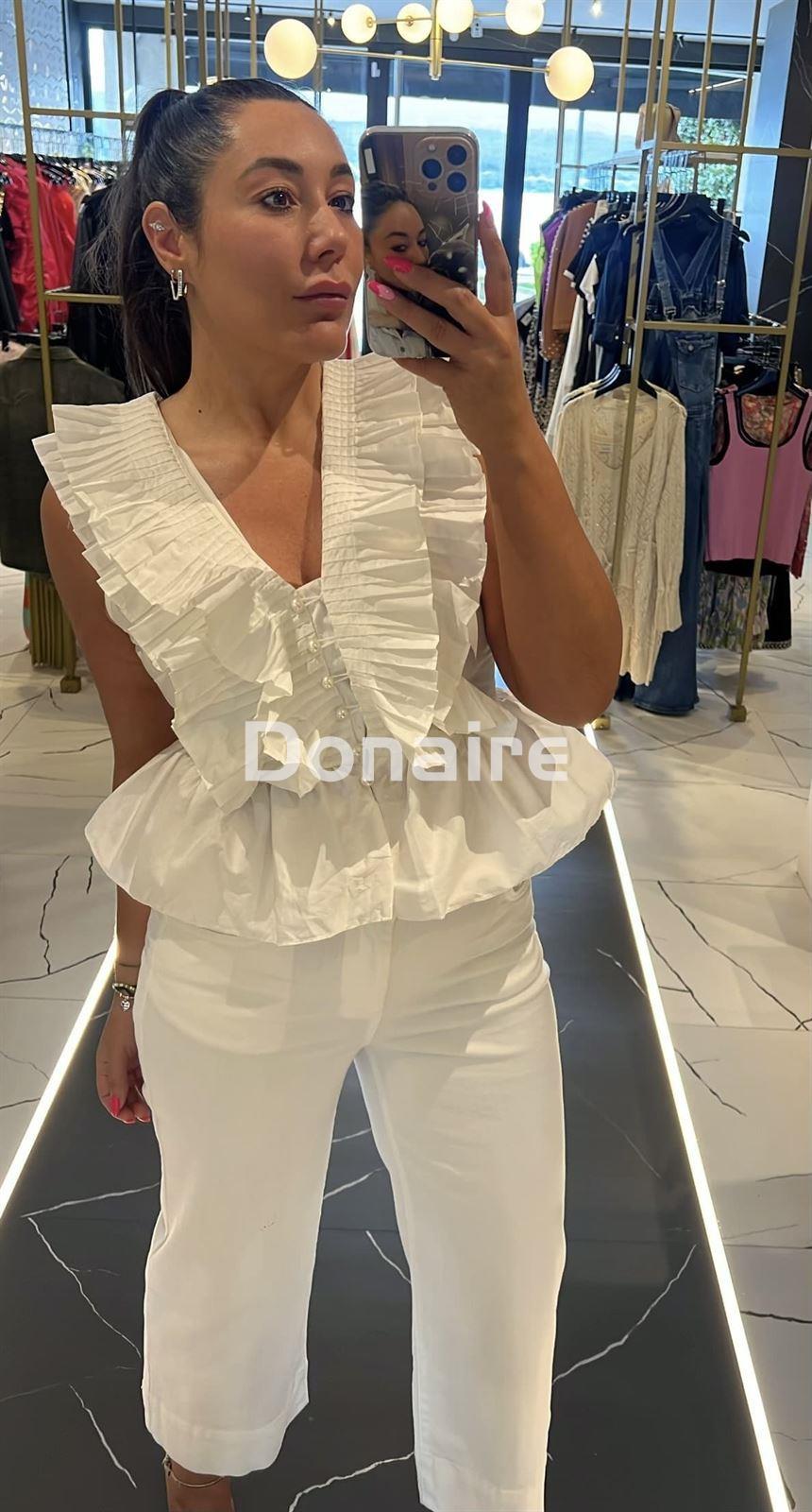 Pantalón denim blanco estilo culotte Lola Casademunt - Imagen 2
