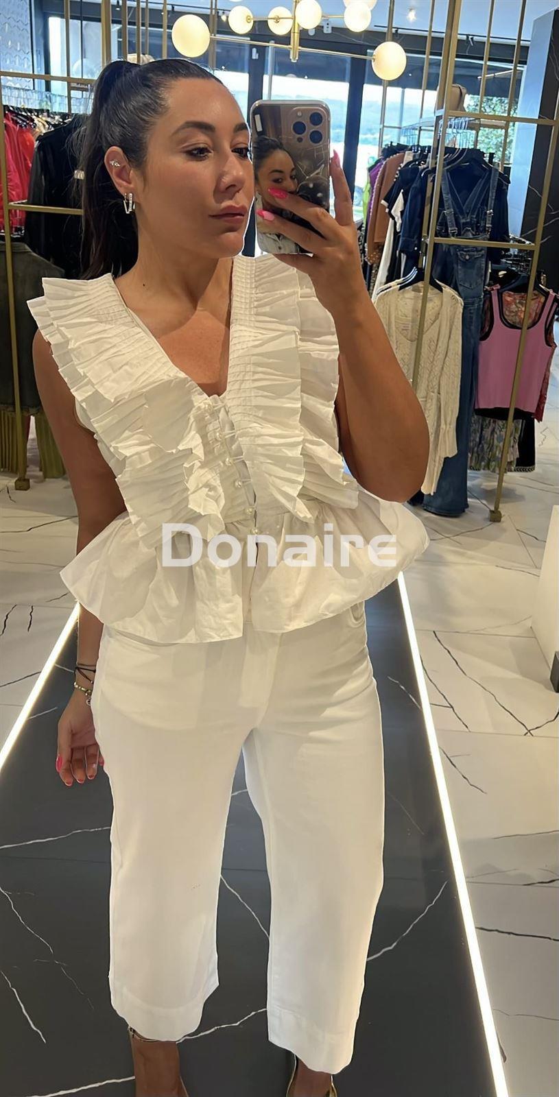 Pantalón denim blanco estilo culotte Lola Casademunt - Imagen 3