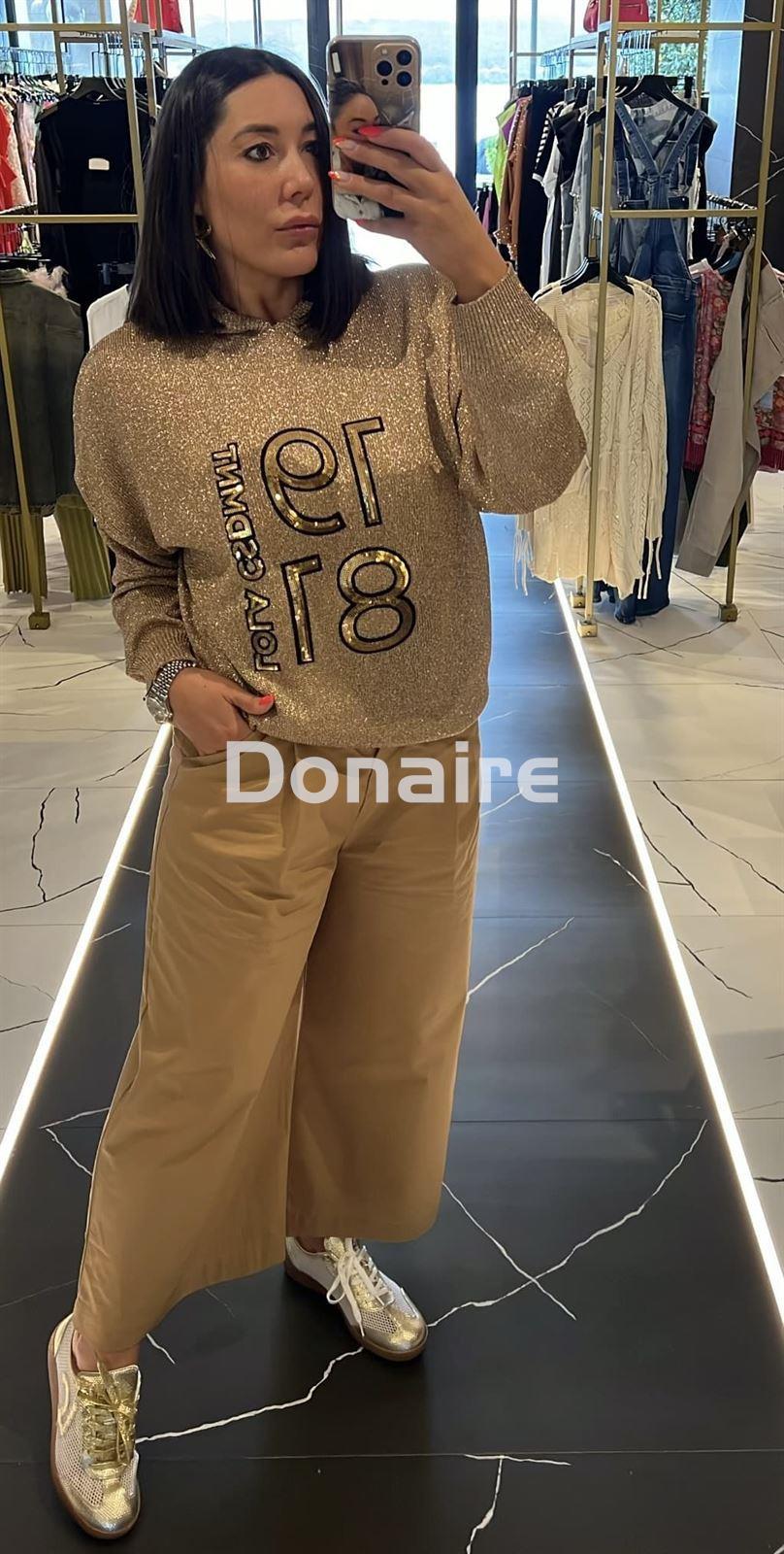 Pantalón estilo culotte camel Maite - Imagen 1