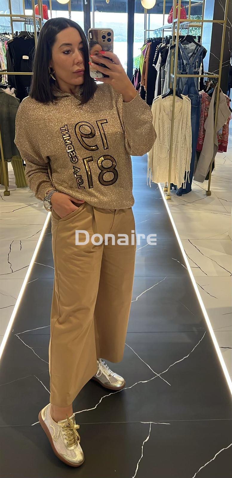Pantalón estilo culotte camel Maite - Imagen 2