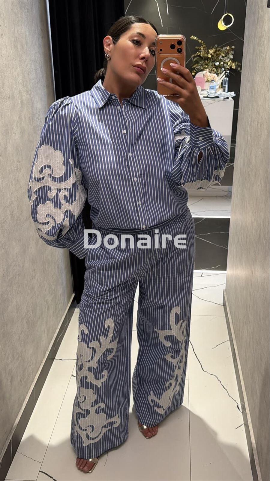 Pantalón estilo pijama rayas - Imagen 1